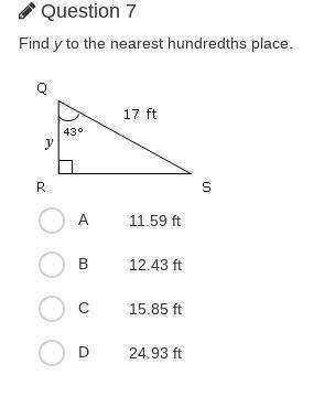 Find y to the nearest hundreths place