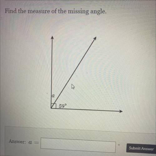 Find the measure of the missing angle.
59°