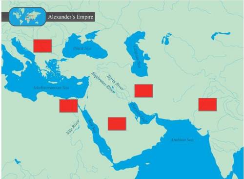 Which three regions on the map did Alexander the Great conquer?