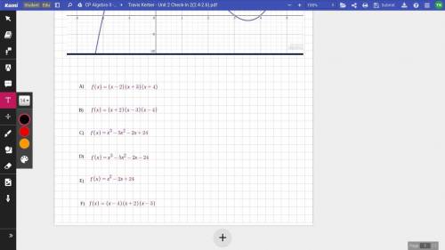 TWENTY FIVE POINTS PLEASE HELP

Directions: Select ALL Equations that match the graph. EXPLAIN HOW
