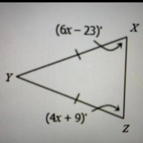 Can someone please just help me, I am tired of making accs

Find the measure of the vertex angle.