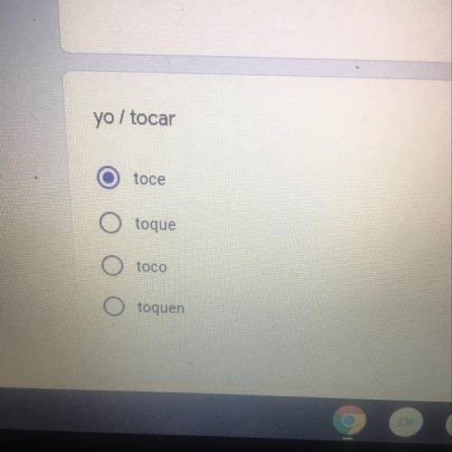 Yo/Tocar select correct multiple choice