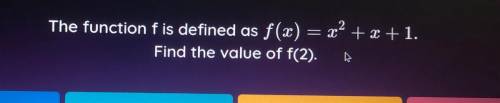 The function f is defined as