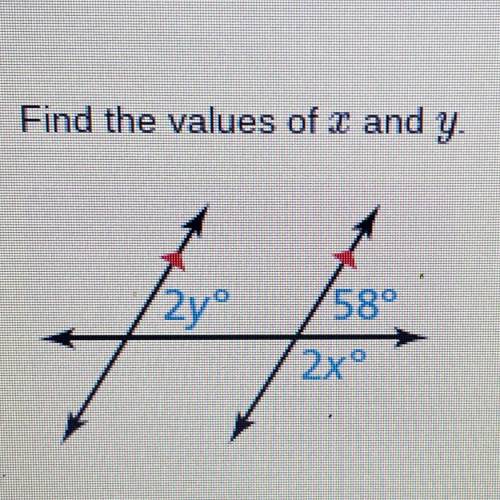 Find the values of and y.