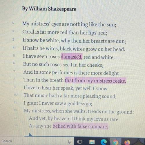 If you were the mistress described in this poem, would you be pleased with how the speaker represen