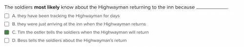 I am begging THIS IS FOR PPL THAT HAVE READ The Highwayman PLZ HELP! Question IS IN image BELLOW ig
