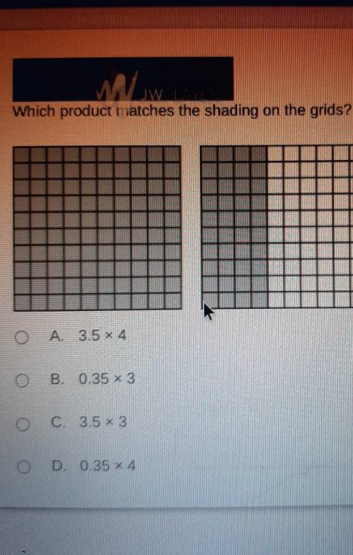 Which product matches the shading on the grids?