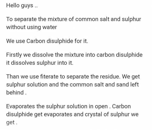 Appearence of salt and Sulphur mixture​