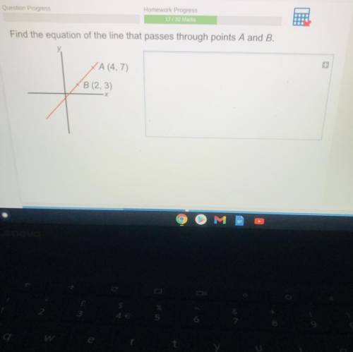 Find the equation of the line that passes through points A and B