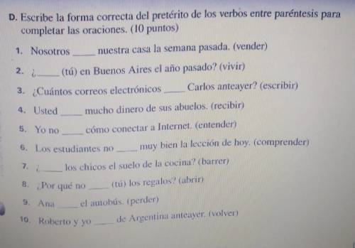 PLEASE HELP ME WITH THIS SPANISH HW!