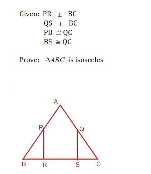 Write a simple proof for the following triangle. I need help solving this for an example, thank you