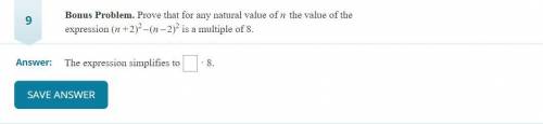 Prove that for any natural value of n the value of the expression (n+2)^2-(n-2)^2 is a multiple of