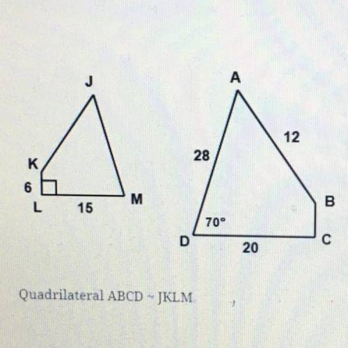 Which angle equals to 70 degrees??
J, K, L, or M
