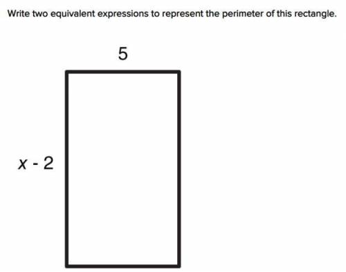Write two equivalent fractions for the perimeter of this rectangle. (not sure if this helps but the