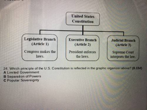 This question is really quick!

Question 24 which principle of the U.S. constitution is reflected