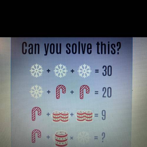 Can you solve this?
= 30
7 + 0 = 20
+
= 9
COM
Need help