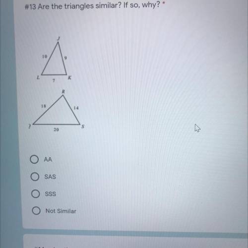 Are the triangles similar? If so, why?