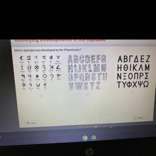 Which alphabet was developed by the Phoenicians? (I’ll give brainiest if it’s correct)