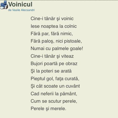 Comentariu la doina “voinicul” de vasile alecsandri