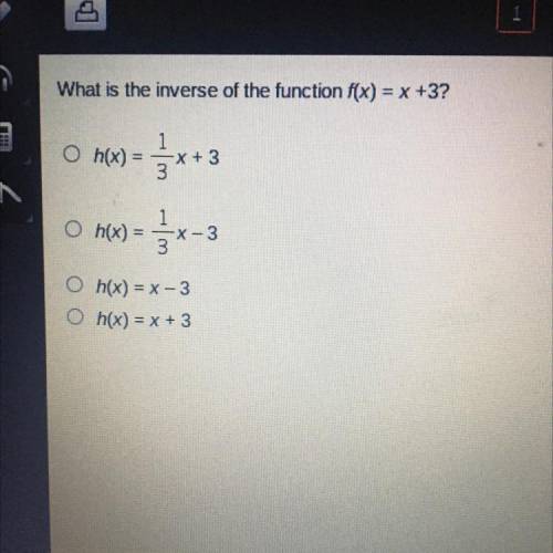 What is the inverse of the function f(x) = x +3