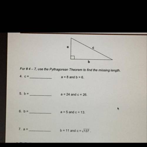Use the Pythagorean Theorem to find the missing lengths