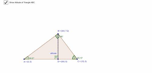 Place a point D along AC such that BC is an altitude of ABC . Using coordinate algebra, find and re