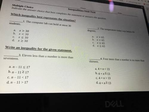 What’s the answers to 1-4