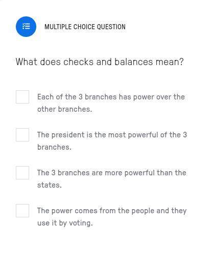 What do checks and balances mean?