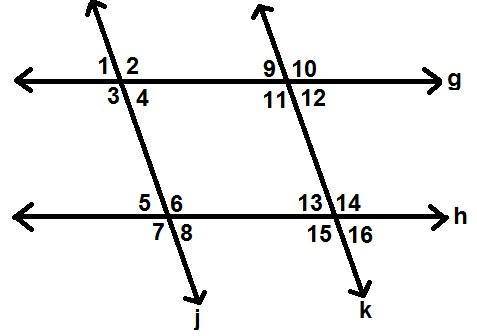 4) Angles 3 and 6 are congruent. What would you use to prove those lines parallel? (pic below)

A.