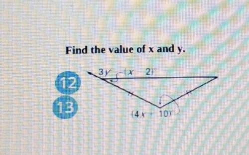 Find value of x and y please!!
