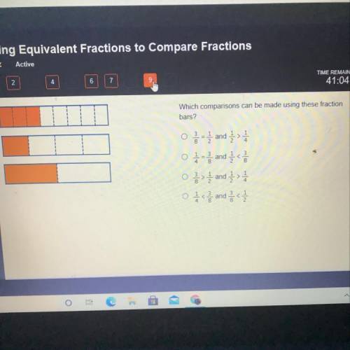 Which comparisons can be made using these fraction bars?