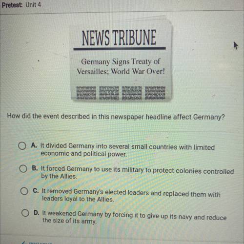 How did the event described in this newspaper headline affect Germany?