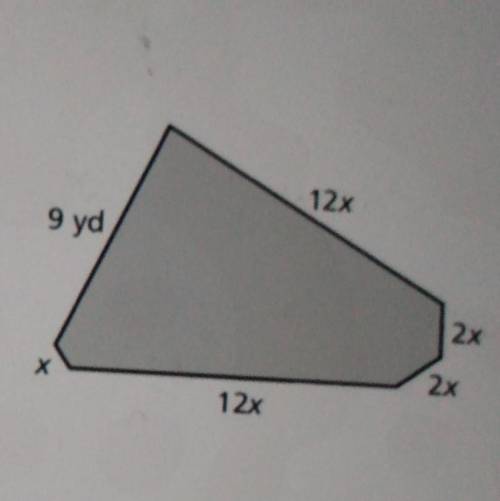 Write an expression in the simplest form that represents the perimeter of the polygon