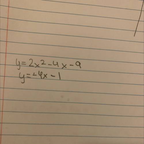 Solve the system of equations algebraically using either substitution or elimination method, show y