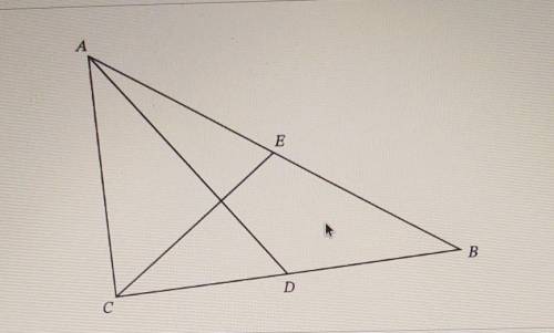 In the given figure segments AD and CE are the medians of triangle ACB, where AD is perpendicular t
