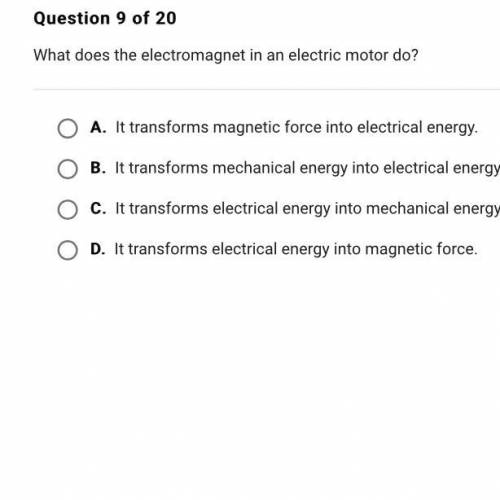 What does an electromagnet in an electric motor do? I need help asap