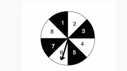 The spinner shown below is divided into congruent sections labeled 1 through 8.

Question
If the s