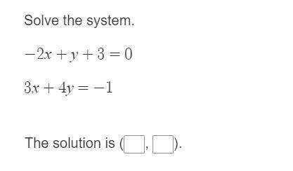 Solve the system please!