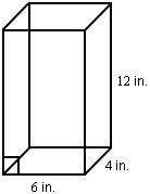 What is the surface area of this right rectangular prism with dimensions of 6 inches by 4 inches by