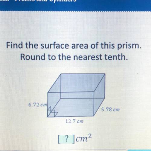 Find the surface area of this prism. Round to the nearest tenth.