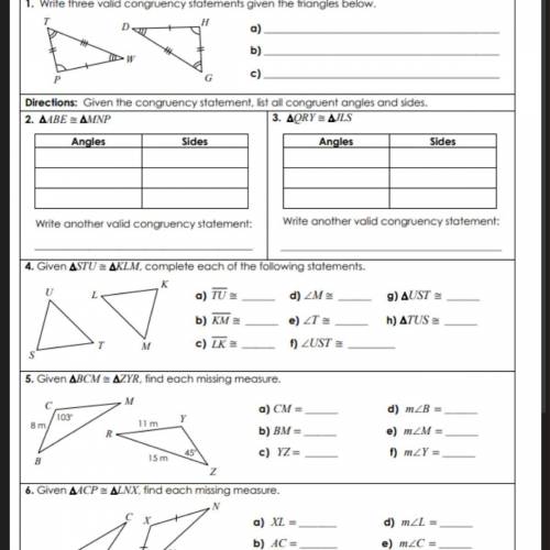 Unit 4 congruent triangles homework 5 congruent triangle proofs I need help ASAP