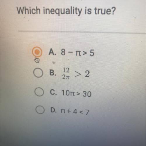 Which inequality is true?
Please help fast