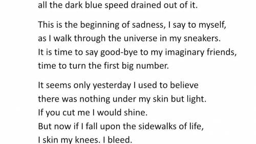 Compose an analytical paragraph that explains how the writer develops the central idea in the poem