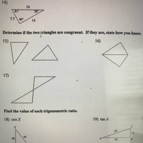 Need help with 15-17 please. this is for geometry.