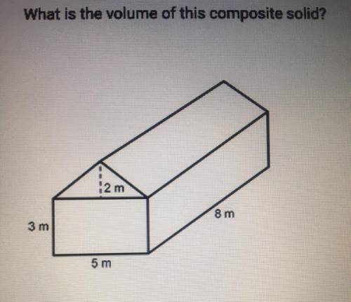 What is the volume of this composite solid?
2 m
8 m
3 m
5 m