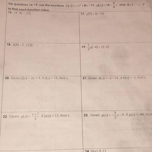 Need help with page 16 and 19