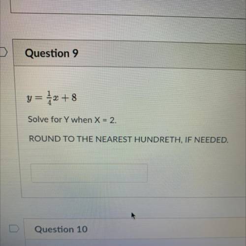 Solve for Y when X = 2
