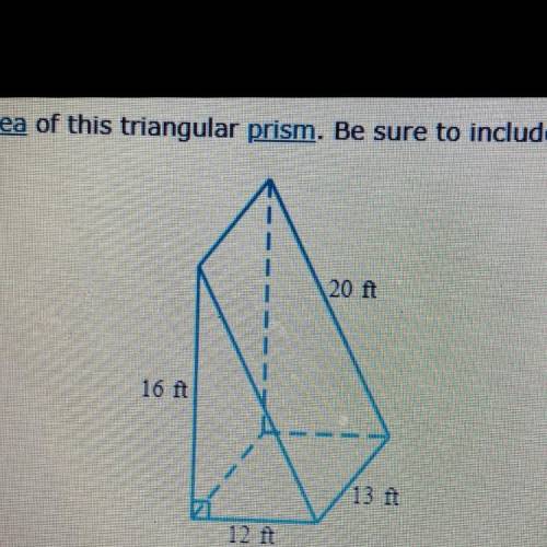 Find the surface area of this triangular prism. Be sure to include the correct unit in your answer.