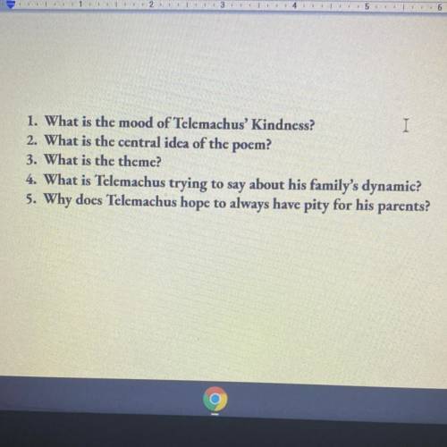 Please help me with this Telemachus’ Kindess assignment!!!