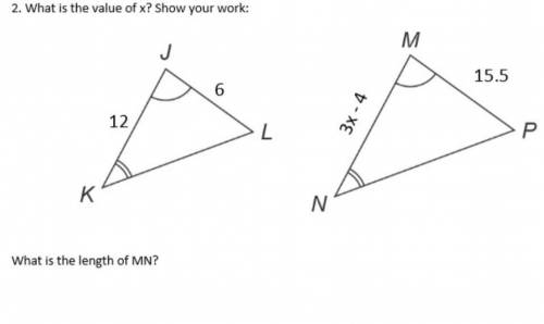 What is the value of x? What is the length of MN
Please explain how you got the answer.